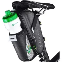 RockBros - Waterdichte Zadeltas met Bidonhouder - Carbon - Reflecterend - Voor MTB & Racefiets - Zwart