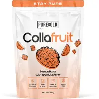 Pure Gold CollaFruit Rundercollageen Poeder – 300g – 25 Porties – 4 Types Collageen met Echte Vruchtstukjes, Vitamine C, A, Zink & Selenium – Mango