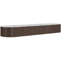 vidaXL Plantenbak 296x80x36 cm gegalvaniseerd staal bruin