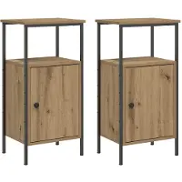 vidaXL Nachtkastjes 2 st 41x31x80cm bewerkt hout artisanaal eikenkleur