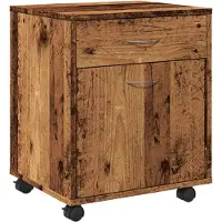 vidaXL Kast verrijdbaar 45x38x54 cm bewerkt hout oud houtkleurig