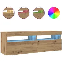 vidaXL Tv-meubel met LED 120x35x40 cm bewerkt hout artisanaal eiken