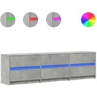 vidaXL Tv-meubel met LED 180x34x50 cm bewerkt hout betongrijs