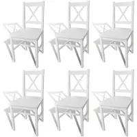 vidaXL Eetkamerstoelen hout wit 6 st online kopen