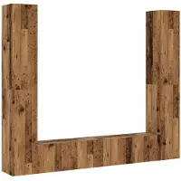 vidaXL Tv-wandkasten 6 st bewerkt hout oud houtkleurig