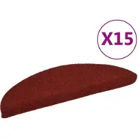 vidaXL Trapmatten Zelfklevend 15 stuks 56x17x3 cm Bordeaux Rood Halfrond