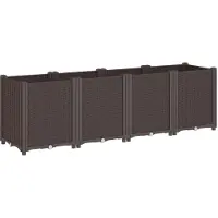 vidaXL Plantenbak 160x40x53 cm polypropeen bruin