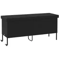 vidaXL Tuinbox met wielen 160x55x75 cm poly rattan zwart