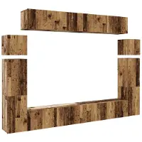 vidaXL 8-delig Tv-meubelset wandmontage bewerkt hout oud houtkleurig