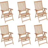vidaXL Tuinstoelen 6 st verstelbaar massief teakhout