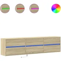 vidaXL Tv-wandmeubel met LED-verlichting 180x31x45 cm sonoma eiken