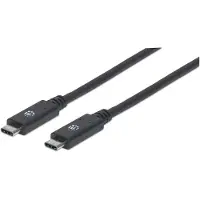 Manhattan 355223 USB-kabel USB 3.2 Gen1 USB-C stekker, USB-C stekker 1.00 m Zwart Stekker past op beide manieren