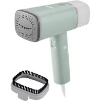 HEISSNER Handkledingstomer – 1300-1500 W – Waterreservoir 140 ml – Opwarmtijd 30 sec – Handstomer – RVS-stoomplaat – Opvouwbare Handgreep – Textielborstel – Groen
