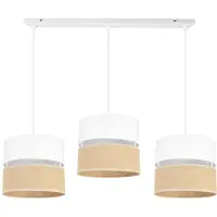 Light11 HOME Hanglamp Jute 3-lichts, Stijl, Beige/Wit, Verstelbaar