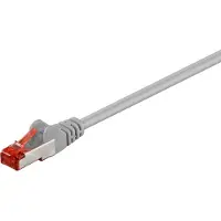 Goobay 280x 92455 CAT 6 Patchkabel, S/FTP (PiMF), grau, 0.15 m - Kupferleiter (CU), halogenfreier Kabelmantel (LSZH)