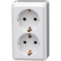 Kopp Wandcontactdoos RA dubbel opbouw Glanzend wit