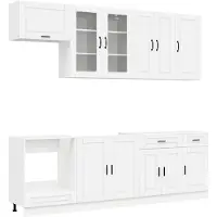 vidaXL Keukenelement PORTO, 8 stuks, wit, houtvezel