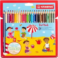 Stabilo Trio thick - Driehoekig kleurpotlood - Set van 24 - Assorti kleuren