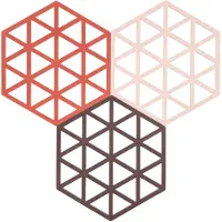 Zone Triangle Pannenonderzetter 3 Stuks Rood - Onderzetters Siliconen Red - 36857