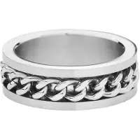 EtNox hard and heavy Ring - Mesh Steel - zilverkleurig - Maat 4XL