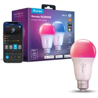 Govee Smart lamp E27 | Peer A60 | Mat | RGB + 2700-6500K | WiFi | 9W | 2 stuks