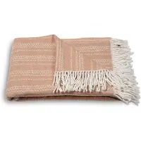 Atmooz Plaid Ember – 150x200cm – Light Brown – Katoenmix – Met Franjes
