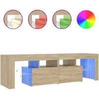 vidaXL Tv-meubel LED-verlichting 140x36,5x40 cm sonoma eikenkleurig