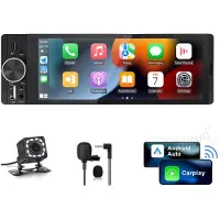 Hexinex - 1DIN Carplay Autoradio - 6.36 inch scherm - met Draadloze Carplay Android Auto - USB/USB-C - Achteruitrijcamera