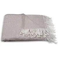Atmooz Plaid Twilight – 150x200cm – Taupe – Katoenmix – Met Franjes