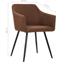 vidaXL Eetkamerstoelen 2 st stof bruin