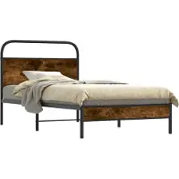 vidaXL Bedframe zonder matras bewerkt hout gerookt eiken 100x190 cm