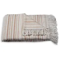 Atmooz Plaid Autumn – 150x200cm – Sand/Naturel – Katoenmix – Met Franjes