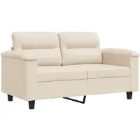 vidaXL Tweezitsbank 120 cm microvezelstof beige