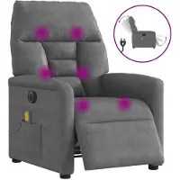 vidaXL - Massagestoel - elektrisch - verstelbaar - microvezelstof - donkergrijs