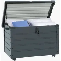 STILVORA Tuin Opbergbox - Verrijdbaar Met Rem En Handgrepen - Afsluitbaar Deksel Voor Balkon En Terras - Staal - Donkergrijs - 100x62x65 Cm