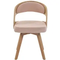 STILVORA Eetkamerstoel 44 x 41 x 72 cm - 360 Graden Draaibaar En Ergonomisch - Voor Eetkamer En Café - Linnen - Roze