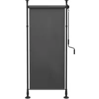 MODFU - Vrijstaande Uitvalscherm - In Hoogte Verstelbaar - Met Handslinger - Aluminium - Donkergrijs - 120 X 220-310 Cm