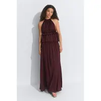 Gina Tricot  - Flowy maxi skirt - lange rokken - Bruin - S - Dames