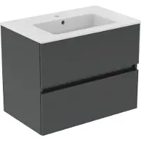 Ideal standard Eurovit+ - Kast met wastafel, 55x70x44 cm, 2 laden, donkergrijs R0573TI