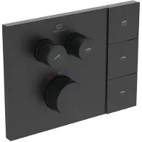 Ideal standard Ceratherm Navigo Solos - Thermostatische inbouwkraan, voor 2 functies, zijdeglans zwart A7894XG