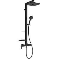 Ideal standard Ceraflow ALU+ - Doucheset met kraan, 26x26 cm, 2 stralen, zijdeglans zwart BE204XG