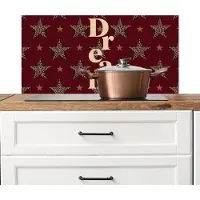 KitchenYeah Spatscherm keuken 80x40 cm - Kookplaat achterwand Sterren - Luipaardprint - Dream - Bordeaux - Muurbeschermer - Spatwand fornuis - Hoogwaardig aluminium