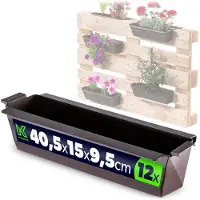 Kadax Veere bloempot voor europallets 40,5 cm bruin 12 st.