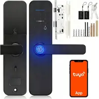 Tuya - Slimme Vingerafdruk Slot - Elektronische Deurknop met WiFi Wachtwoord Weergave - Keyless Toegangssysteem-APP