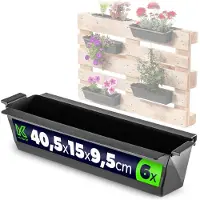 Kadax Veere bloempot voor europallets 40,5 cm zwart 6 st.