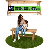 Kadax Houten tuinbank, 2-zits, zonder armleuningen en rugleuning, zitbank, parkeerbank, buitenbank voor balkon, tuin, terras (gouden eiken)