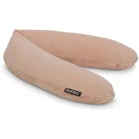 Snoozzz Voedingskussen Premium Kwaliteit - 185 cm – Microparel Vulling – Luxe Draagtas – Wasbare Hoes - Rib Soft Blush