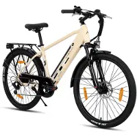 Hiland Rhythm elektrische stadsfiets - 26 inch - 250W motor - 50km actieradius - 36V 7.8Ah accu - Shimano 7-versnellingen - Unisex - Geel