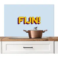 KitchenYeah Spatscherm keuken 100x65 cm - Kookplaat achterwand Fijn - Geel - Oranje - Muurbeschermer - Spatwand fornuis - Hoogwaardig aluminium