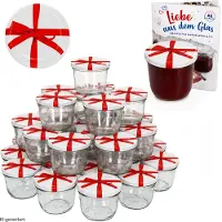 MamboCat Set van 100 bekers 230 ml Naar 82 lint decor deksel incl. Diamant Gelierzauber receptenboekje